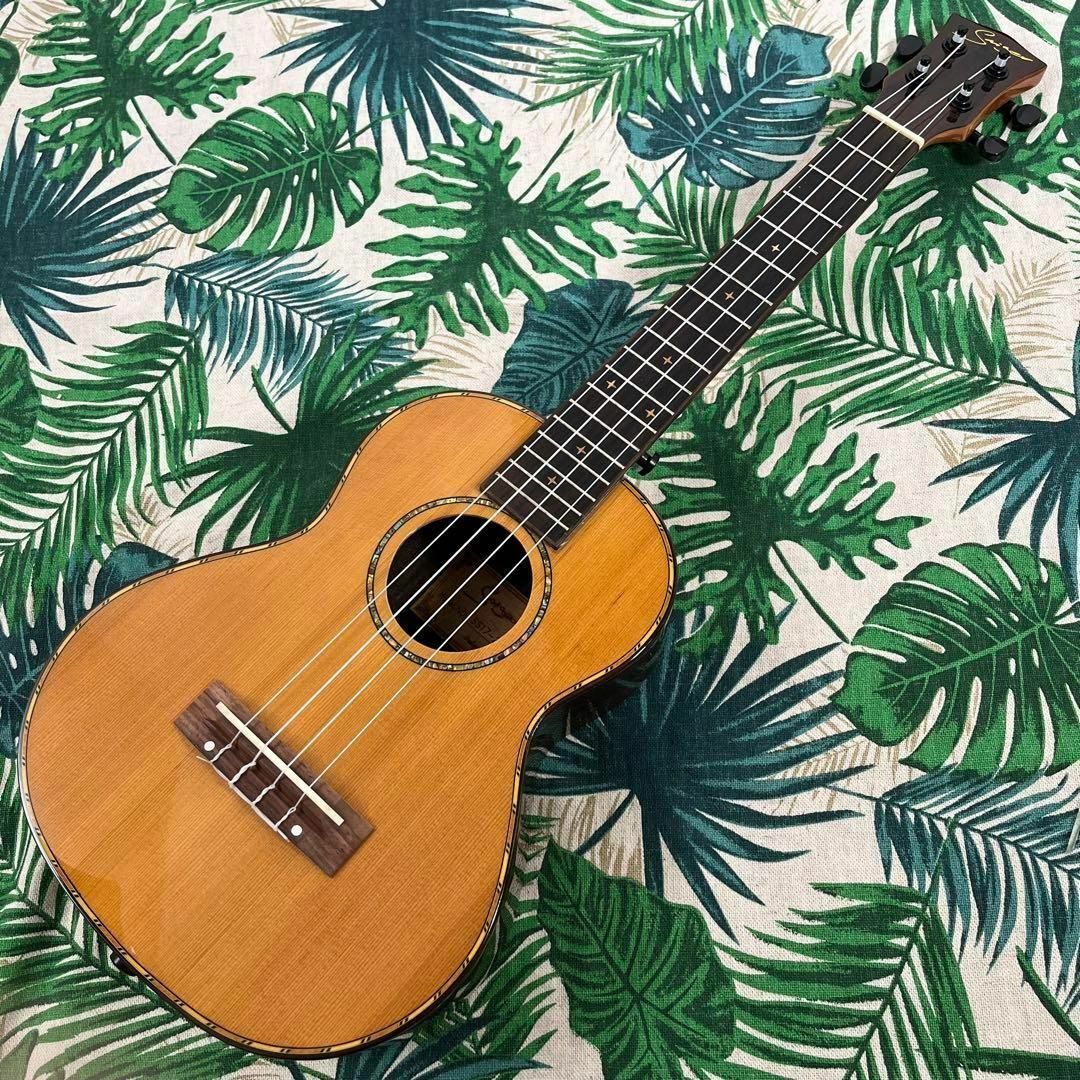 【Smijer ukulele】シダー材(杉)単板のエレキ・コンサートウクレレ