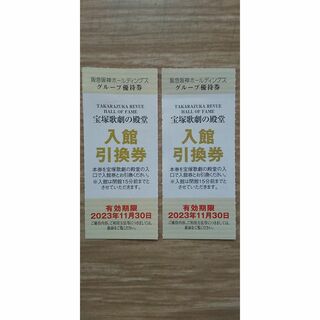 宝塚歌劇の殿堂　入館引換券２枚(美術館/博物館)