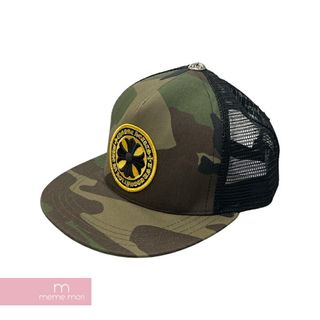 クロムハーツ(Chrome Hearts)のCHROME HEARTS Yellow CH Plus Trucker Cap Camo クロムハーツ イエローCHプラストラッカーキャップ カモフラ メッシュキャップ パッチ クロスボール 帽子 迷彩 カーキオリーブ×ブラック【230613】【新古品】【me04】(キャップ)