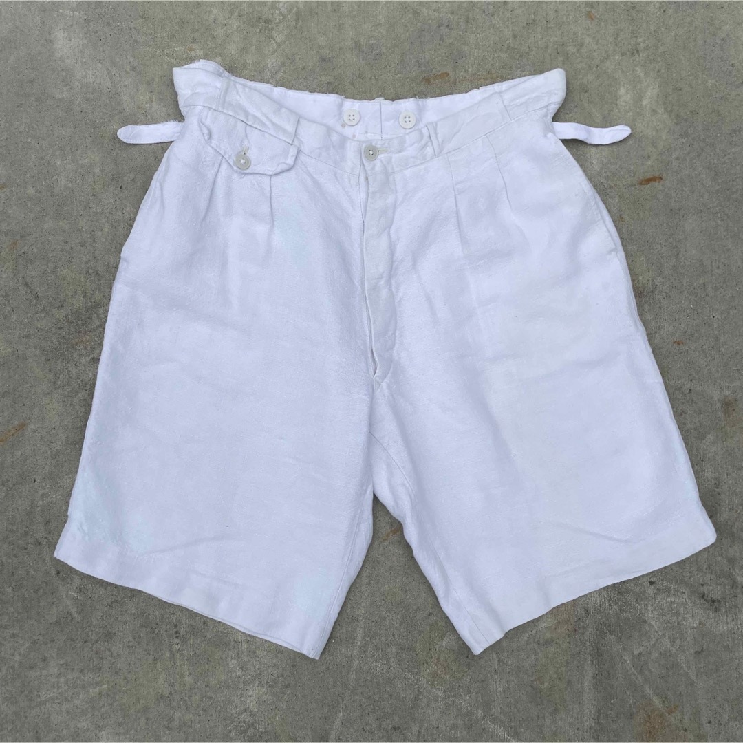 40s French vintage linen short pants