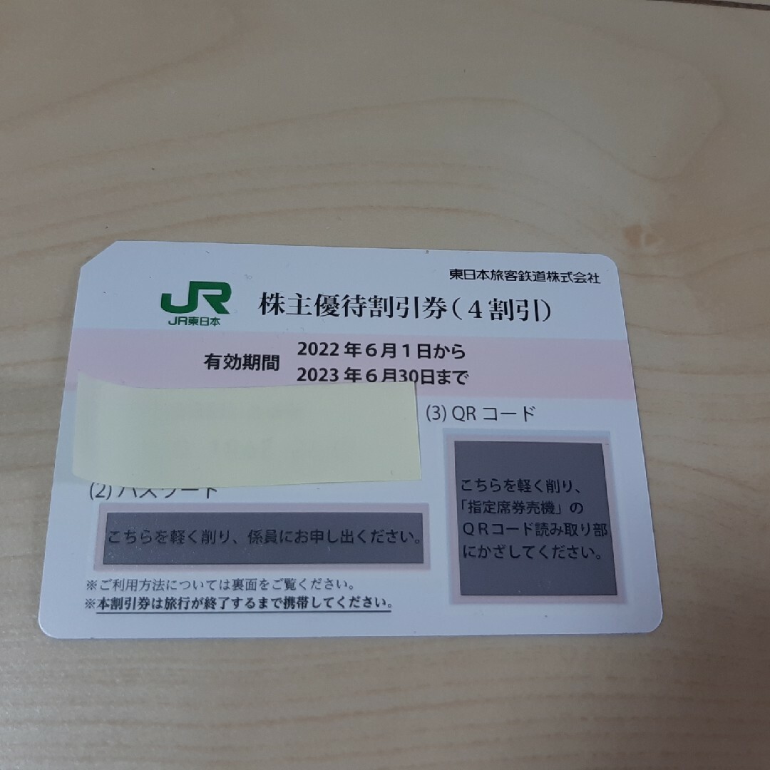 JR東日本株主優待割引券4枚