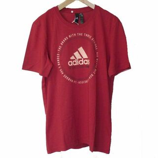 アディダス(adidas)の新品未使用◆(L)アディダス 赤/レッド エンブレムTシャツ(Tシャツ/カットソー(半袖/袖なし))