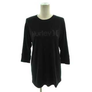 ハーレー(Hurley)のハーレー Hurley Ｔシャツ 丸首 七分袖 ロゴプリント コットン 黒 M(その他)