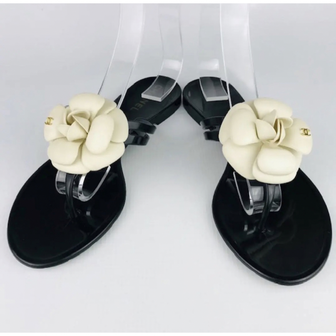 CHANEL - 美品☆CHANEL・カメリア ココマーク トングサンダル(37)の
