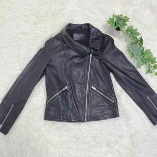 オールセインツ(All Saints)の美品　allsaints オールセインツ　ダブルライダースジャケット　ブラック(ライダースジャケット)