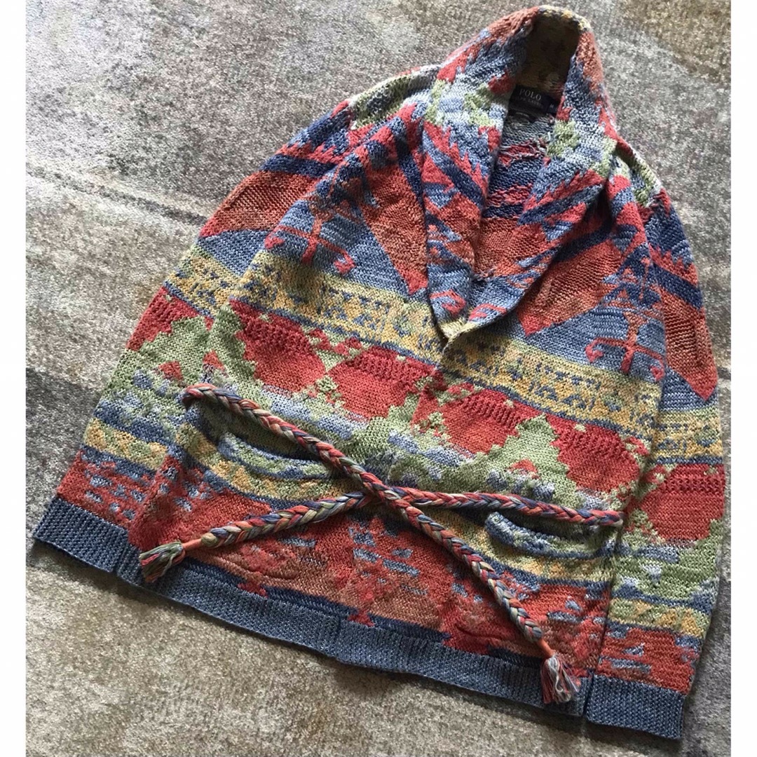 美しいカラー配色u0026ネイティブ柄 POLO RALPH LAUREN ニットガウン