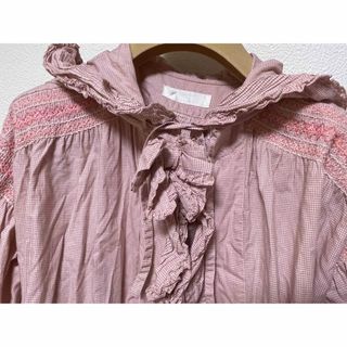 再追加販売 カネコイサオ♡デニム ブラウス フリル リボン 赤 羽織り
