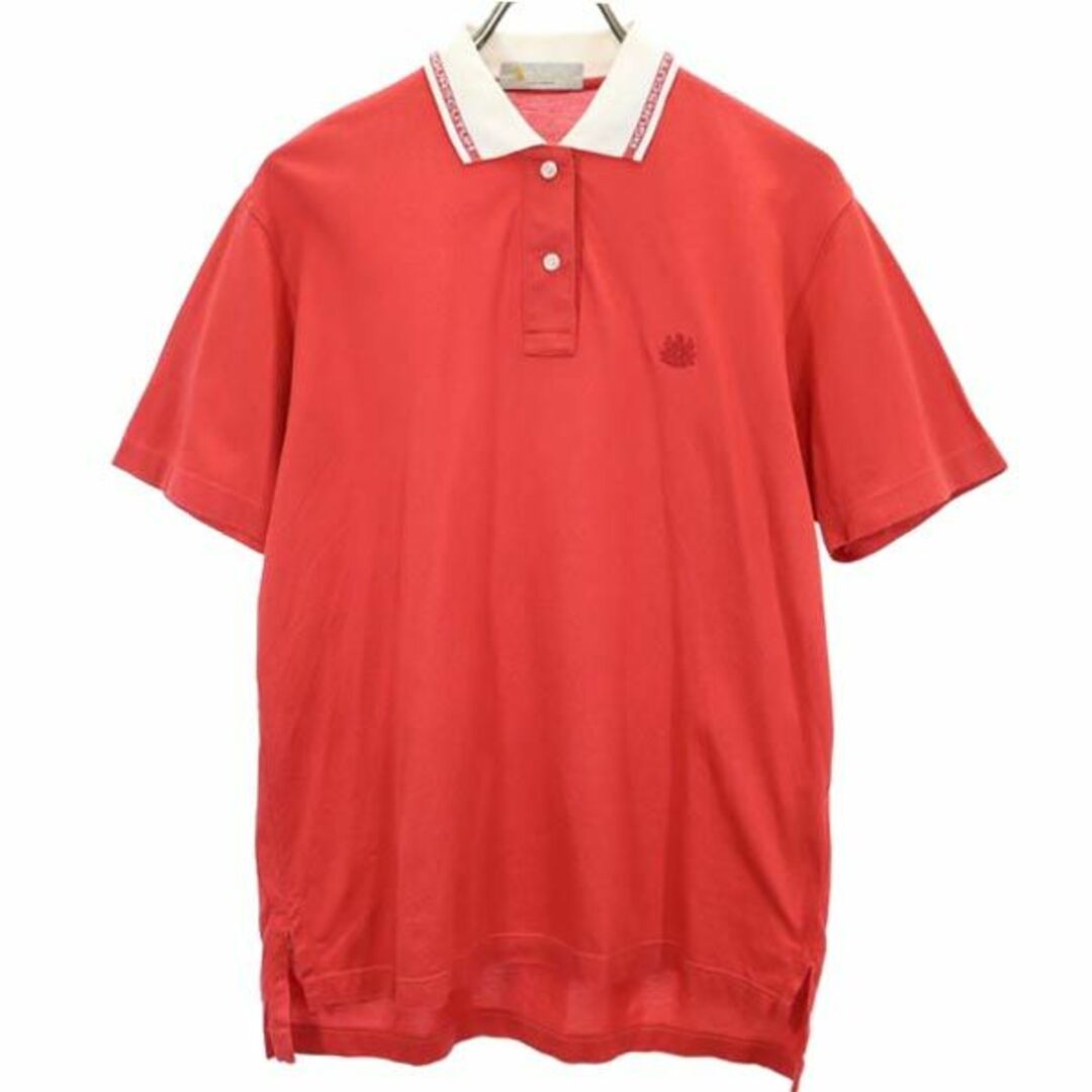 アクアスキュータム 日本製 半袖 ポロシャツ レッド系 Aquascutum ロゴ