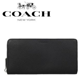 コーチ(COACH)の新品　コーチ　メンズ　レキシントン　サフィアーノレザー　長財布　ブラック(長財布)