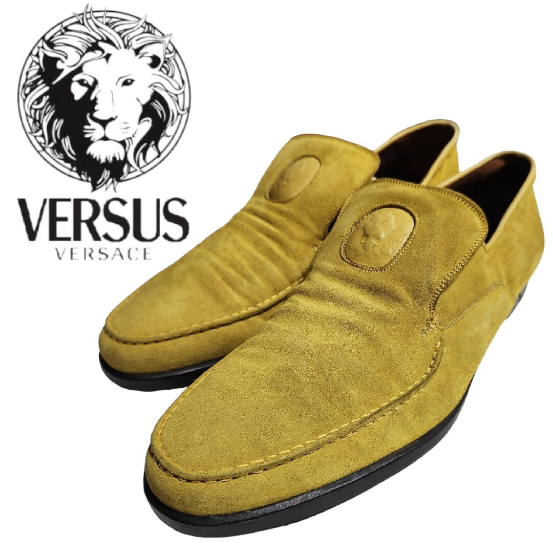 Gianni Versace(ジャンニヴェルサーチ)の80s　90s　VERSUS　ヴィンテージ　レザーシューズ　スリッポン　7.5 メンズの靴/シューズ(スリッポン/モカシン)の商品写真