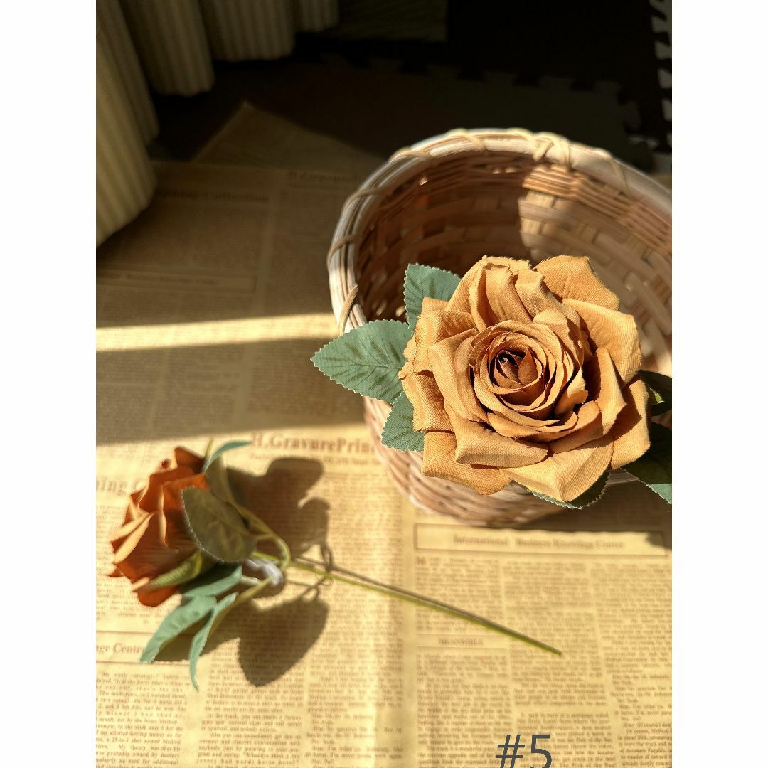 まとめ売り光触媒ハンドメイドシックバラアートフラワー4本セット　 薔薇造花 ハンドメイドのフラワー/ガーデン(プリザーブドフラワー)の商品写真