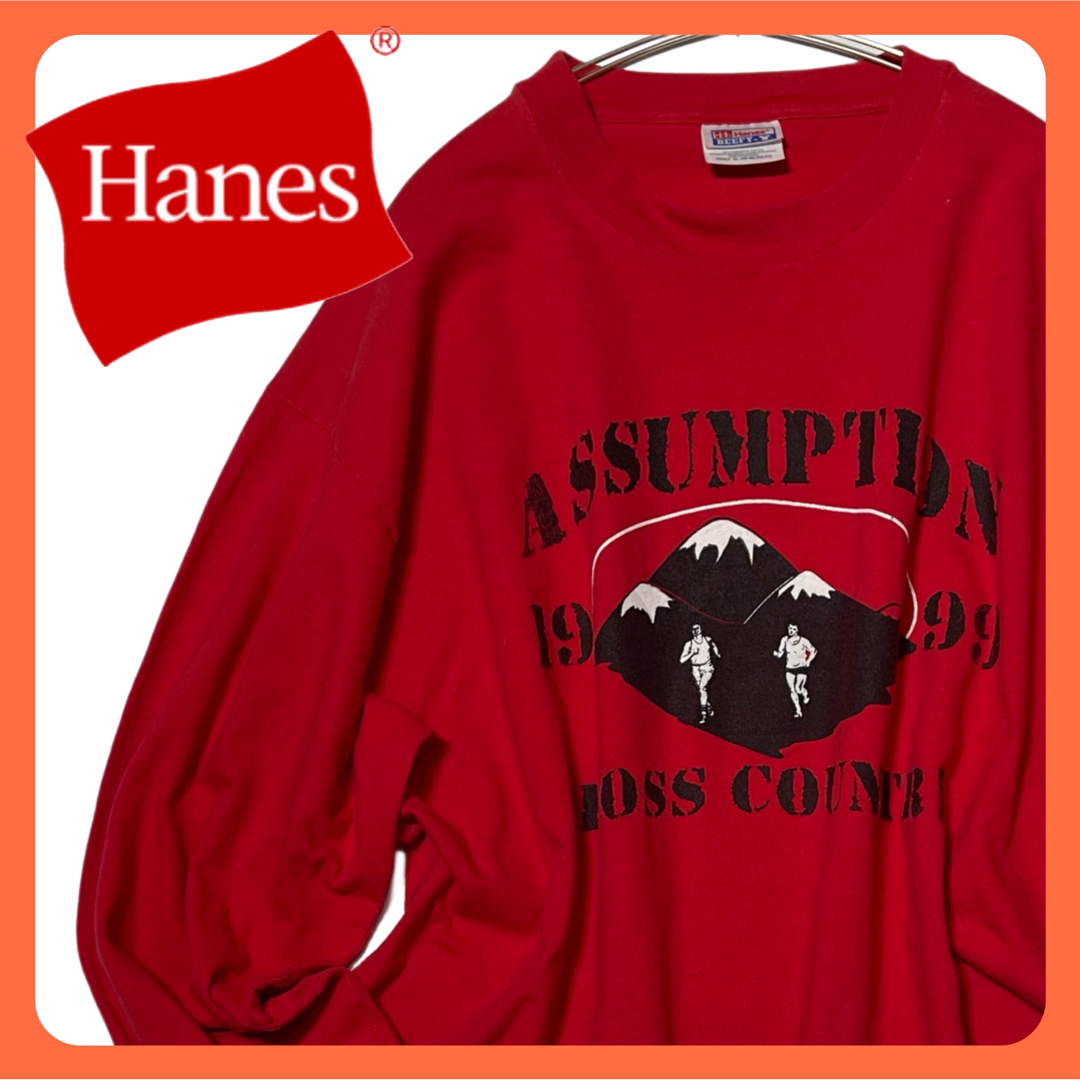 Hanes(ヘインズ)の【20】古着 美品!! HANES ヘインズ 長袖Tシャツ オーバーサイズ メンズのトップス(Tシャツ/カットソー(七分/長袖))の商品写真