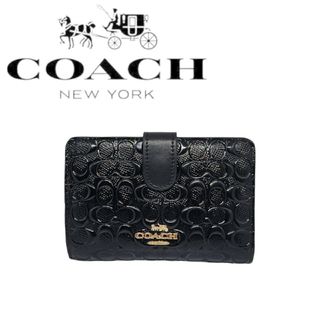 COACH   新品 コーチ デボスド シグネチャー パテント レザー