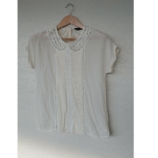 ザラ(ZARA)のZARA 刺繍レース シルク　ブラウス(シャツ/ブラウス(半袖/袖なし))