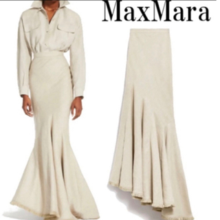 マックスマーラ(Max Mara)のMAX MARAより新作、ピュア リネン マーメイド スカートIT38(ロングスカート)