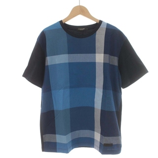 ブラックレーベルクレストブリッジ(BLACK LABEL CRESTBRIDGE)のBLACK LABEL CRESTBRIDGE Tシャツ チェック 半袖 M 青(Tシャツ/カットソー(半袖/袖なし))