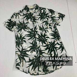 DEUS EX MACHINA ボタンダウンシャツ 花柄 総柄 半袖 S 黄 黒