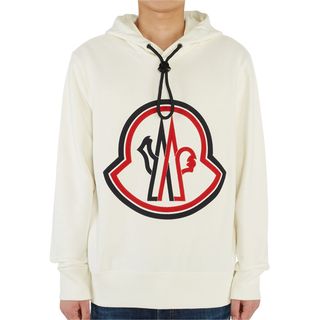 モンクレール(MONCLER)のMONCLER モンクレール ロゴワッペン パーカー フーディー ホワイト白XL(パーカー)