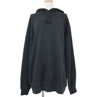 アクネストゥディオズ(Acne Studios)のACNE STUDIOS アクネ ストゥディオズ パーカー スウェット プルオーバー トップス カットソー ブラック 黒 S フーディー FACE ワッペン 長袖 裏毛 コットン チュニック 丈長め ワンポイント ブランド シンプル カジュアル【レディース】【中古】【K3752】(パーカー)