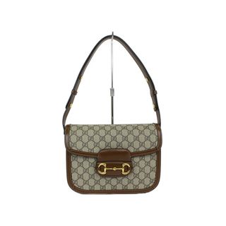 GUCCI グッチ　ホースビット1955　602204　ショルダーバッグ　肩掛け　GGスプリーム　キャンバス　ベージュ系　ブラウン系　レディース　プレゼント包装可　ギフト　人気　定番【中古】松前R56号店(メッセンジャーバッグ)