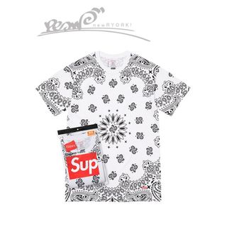 シュプリーム(Supreme)のシュプリームヘインズタグレスバンダナ柄Tシャツ2枚セット se1010r(Tシャツ/カットソー(半袖/袖なし))