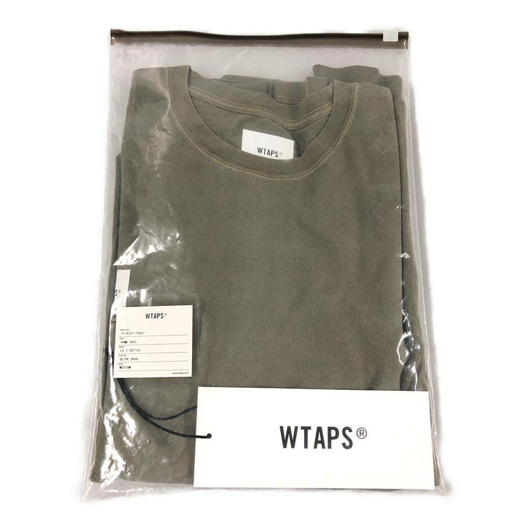 WTAPS ダブルタップス 21SS HOME BASE LS / COTTON 加工 ロング長袖Ｔシャツ オリーブドラブ サイズ2 正規品 /  31061