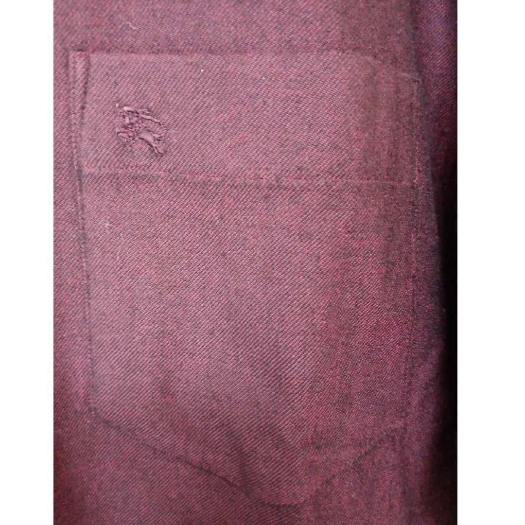 BURBERRY(バーバリー)のBURBERRYLONDONバーバリー羊毛長袖シャツ三陽商会ワインレッドサイズM メンズのトップス(シャツ)の商品写真