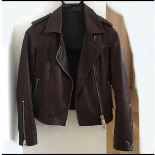 オールセインツ(All Saints)のオールセインツのレザージャケット　ライダース　ブラウン　美品(ライダースジャケット)