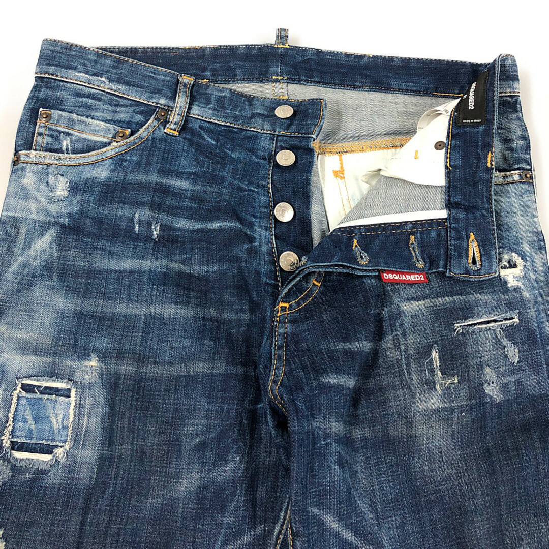 DSQUARED2 ディースクエアード 品番 S71LB0330 Glam head Jean 加工 デニムパンツ インディゴ サイズ50 正規品 / 31050