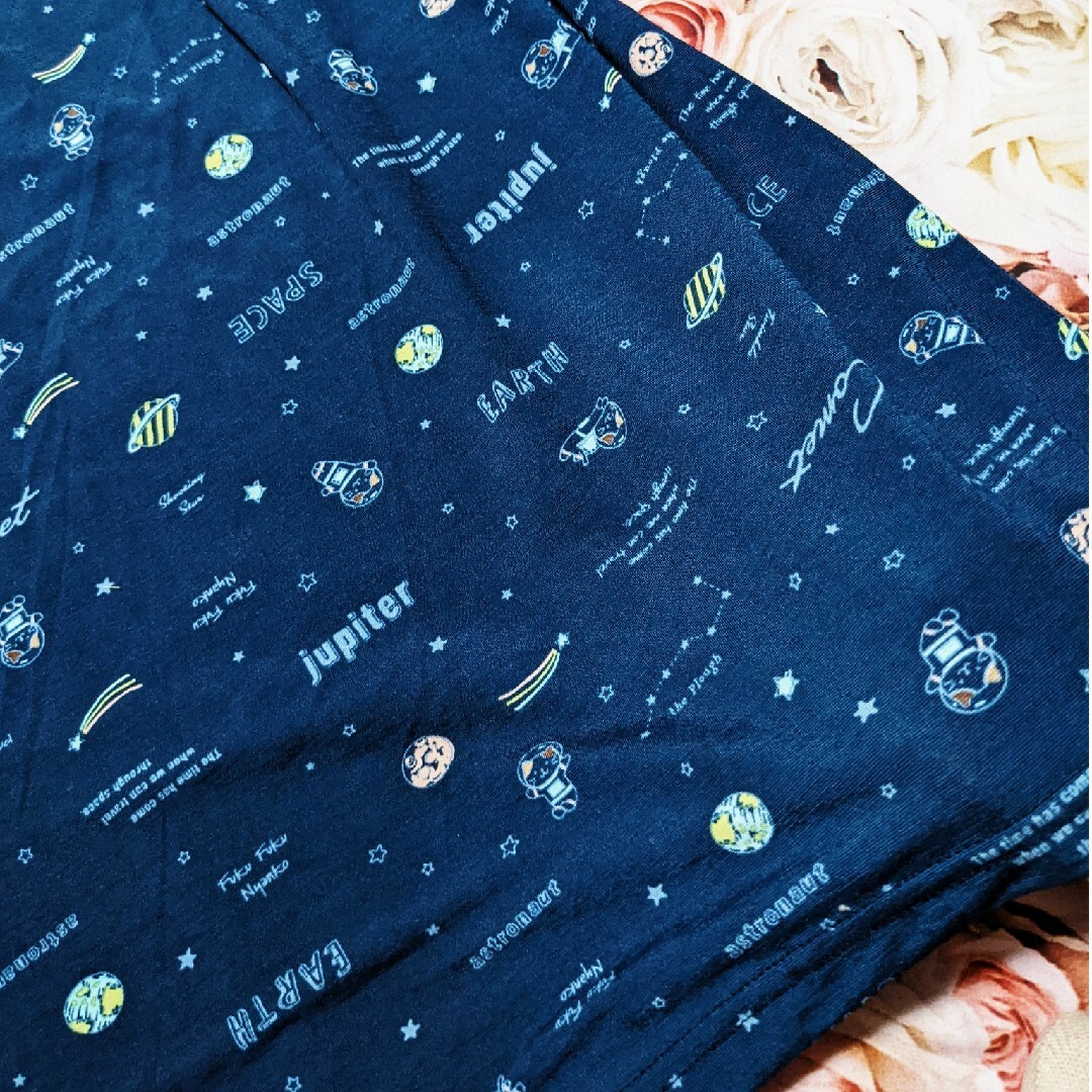 Happiness(ハピネス)の新品タグ付き❤ふくふくにゃんこ❤紺色❤冷や冷や♥ねこ♥冷感❤ワンピース レディースのワンピース(ロングワンピース/マキシワンピース)の商品写真