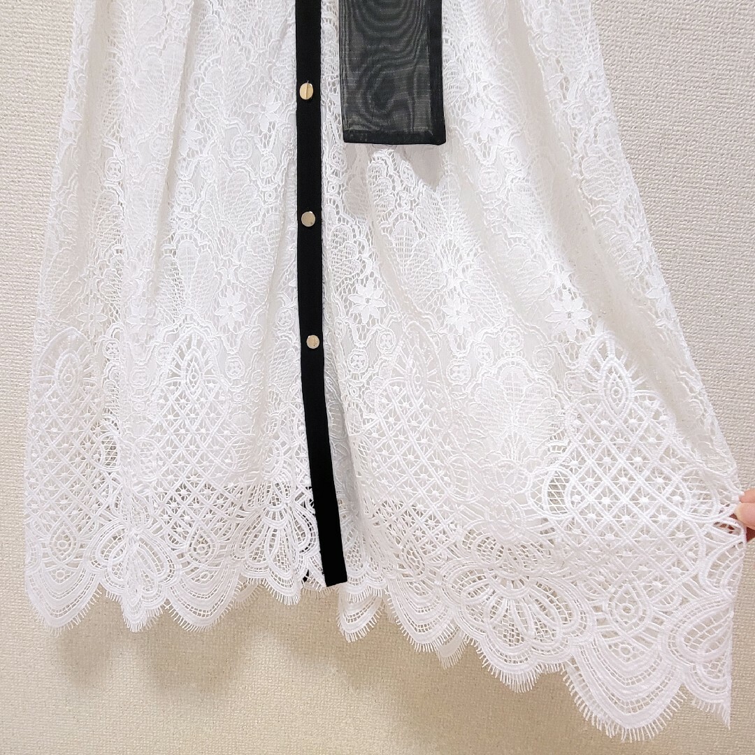 グレースコンチネンタル レース刺繍ボウタイドレス ワンピース