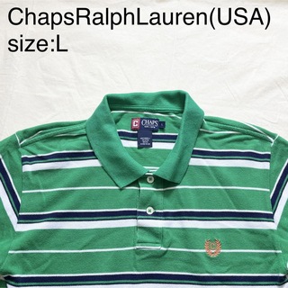 チャップス(CHAPS)のChapsRalphLauren(USA)ビンテージコットンボーダーポロシャツ(ポロシャツ)