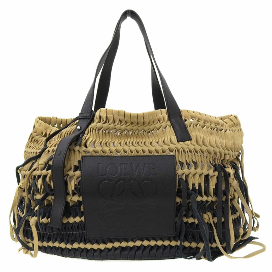 128000円ロエベ トートバッグ BOLSO WOVEN TOTE レザー スエード