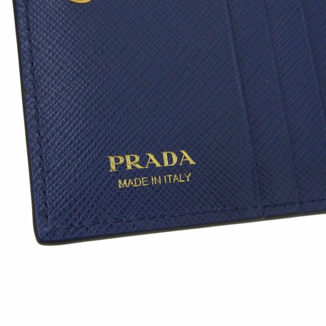 プラダ　PRADA　■ネイビー／サフィアーノ／レザー／コンパクト／2つ折り財布■