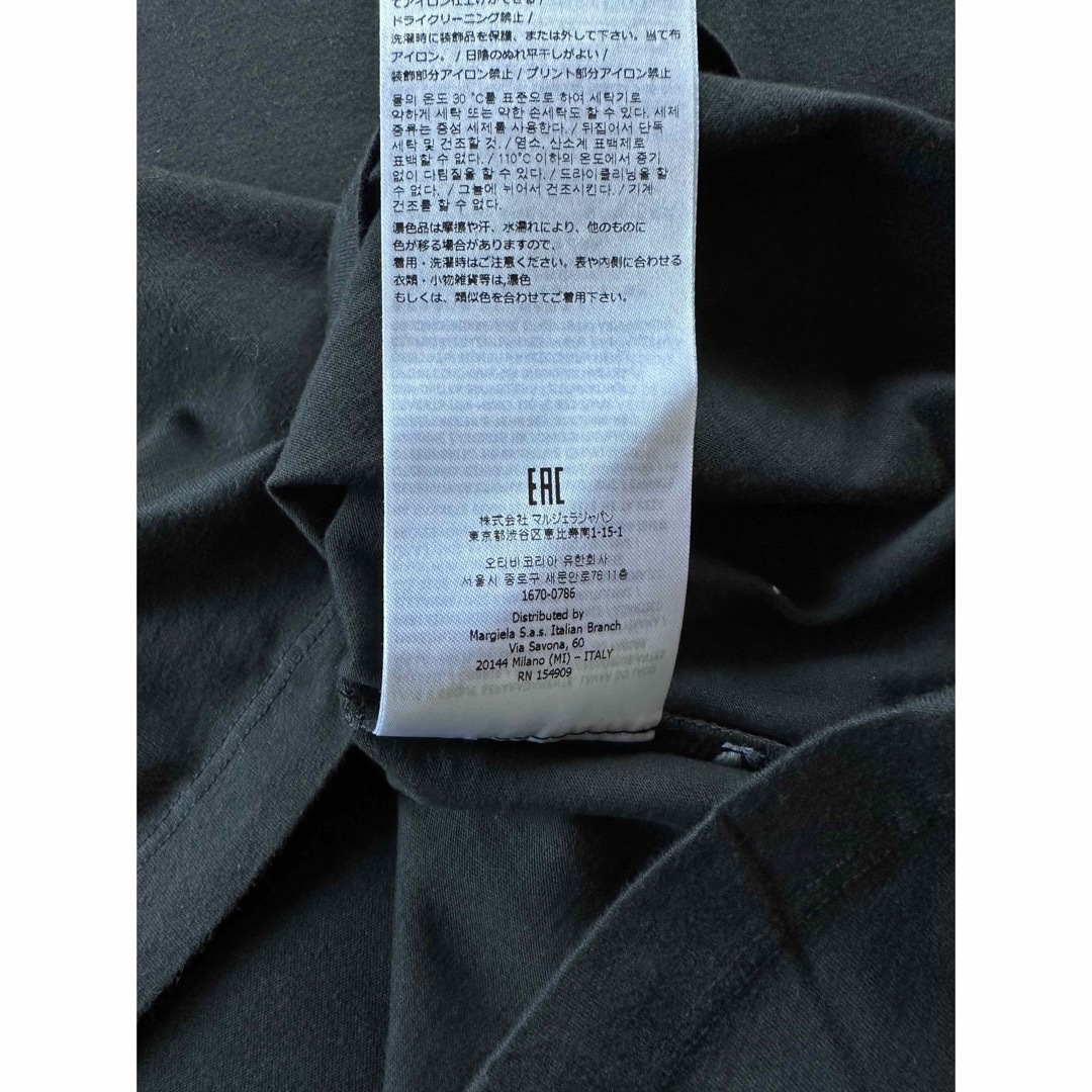 黒S新品 メゾン マルジェラ レギュラー コットン Tシャツ 半袖 ブラック