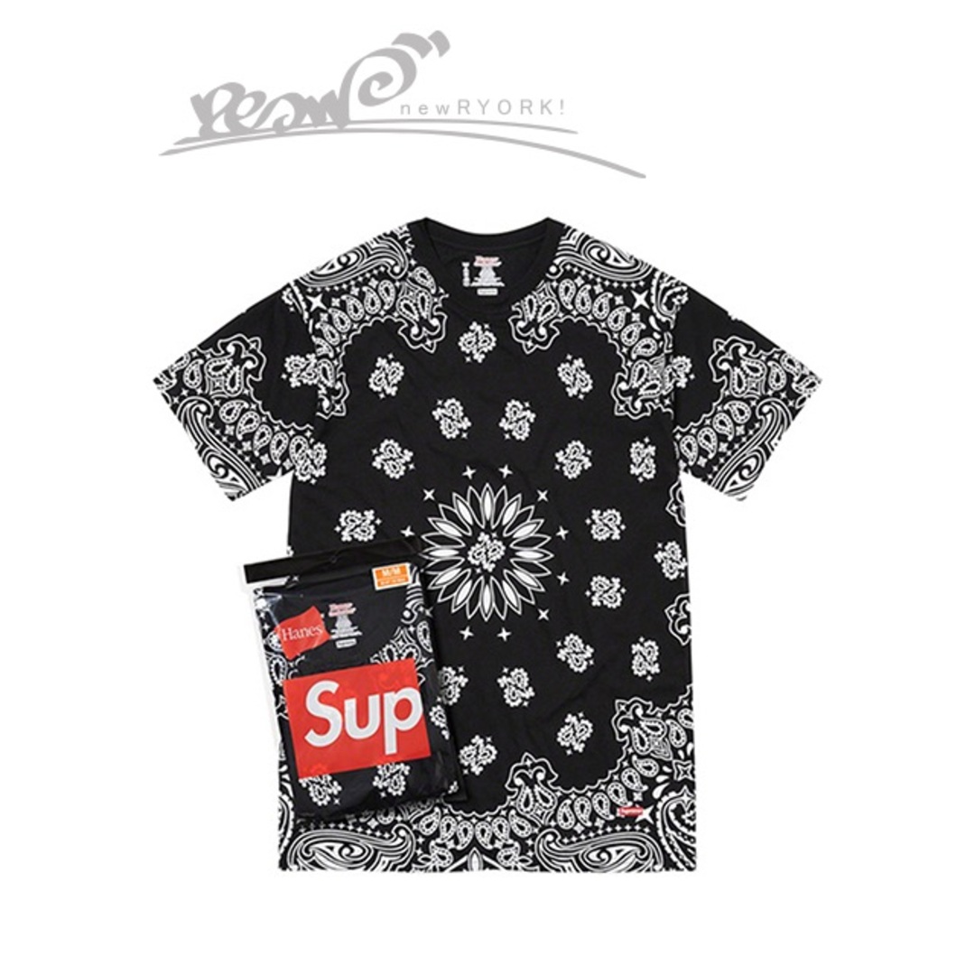 Supreme   シュプリームヘインズタグレスバンダナ柄Tシャツ2枚セット