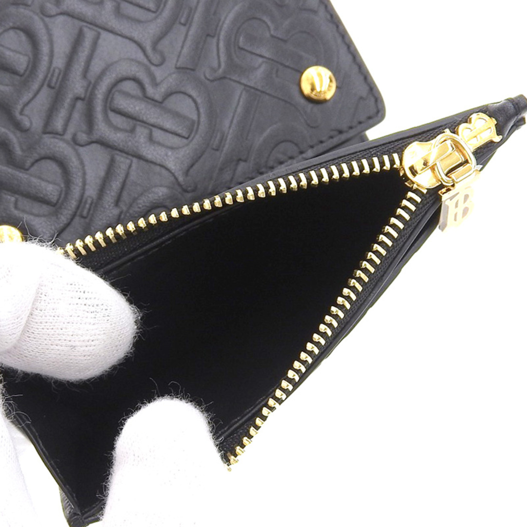 BURBERRY(バーバリー)のバーバリー 三つ折り財布 コンパクトウォレット レザー ブラック レディースのファッション小物(財布)の商品写真