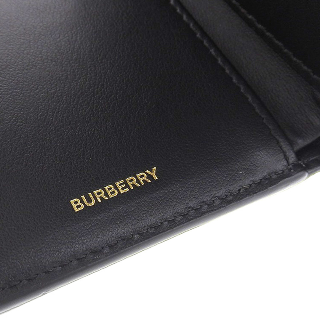 バーバリー 三つ折り財布 コンパクトウォレット レザー ブラック - 財布