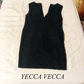 イェッカヴェッカ(YECCA VECCA)のYECCA VECCA イェッカヴェッカ　ジャンパースカート　ブラック(ひざ丈ワンピース)