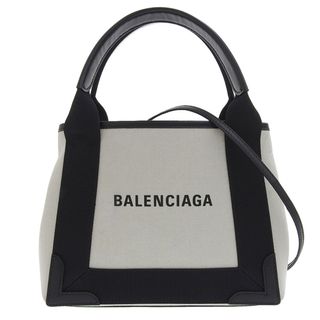 バレンシアガバッグ(BALENCIAGA BAG)のバレンシアガ  ネイビーカバXS 2WAY  キャンバス レザー  390346(ハンドバッグ)