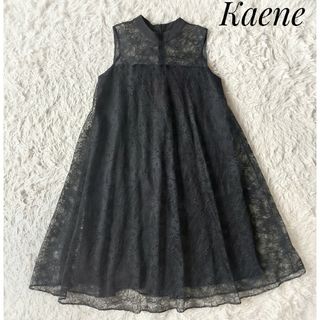 カエン(Kaene)の【Kaene】総レースAラインワンピース ブラック フリーサイズ 結婚式(ひざ丈ワンピース)