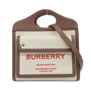 バーバリー(BURBERRY)のバーバリー ポケットバッグ  2WAY キャンバス レザー  BMUNL1497(ハンドバッグ)