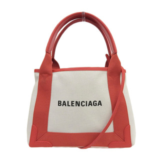 バレンシアガバッグ(BALENCIAGA BAG)のバレンシアガ  ネイビーカバスXS 2WAY キャンバス レザー  390346(ハンドバッグ)