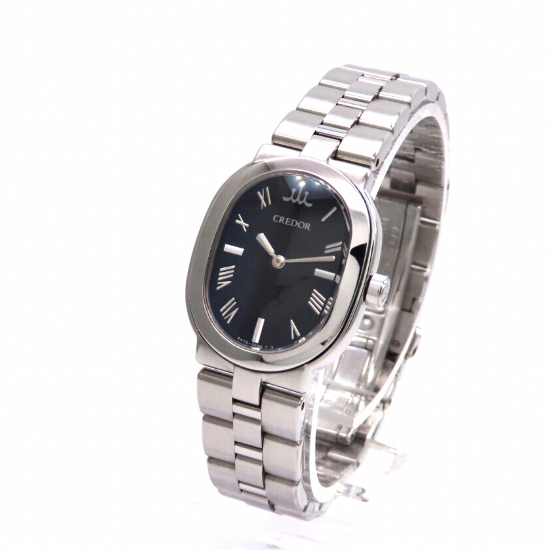 オーバル】SEIKO 'セイコー 時計' クレドールアクア ブラック☆極美品☆-