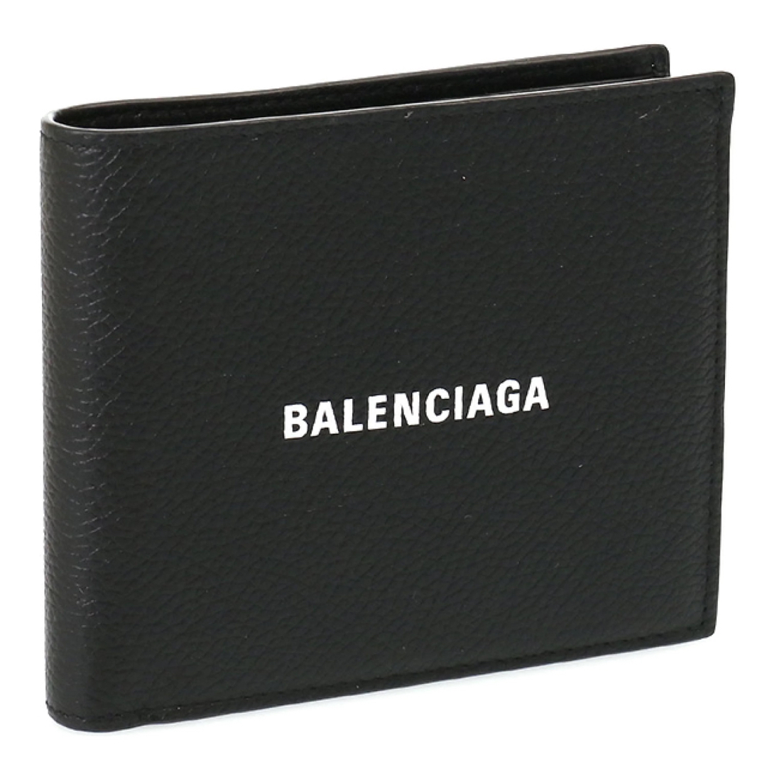 バレンシアガ 二つ折り財布 ブラック メンズ レディース ロゴ