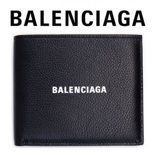 バレンシアガ BALENCIAGA マネークリップ付き 二つ折り 財布 クロコ 型押し レザー ブラック 601346 VLP 90196475