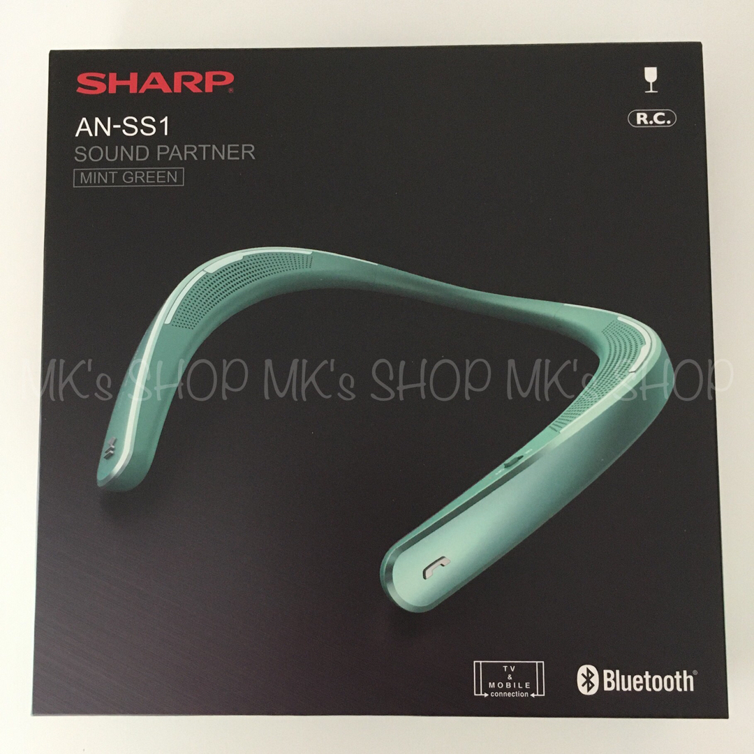 SHARP(シャープ)の【美品】SHARPシャープ　ネックスピーカー　AQUOS 首掛け　軽量　グリーン スマホ/家電/カメラのオーディオ機器(スピーカー)の商品写真