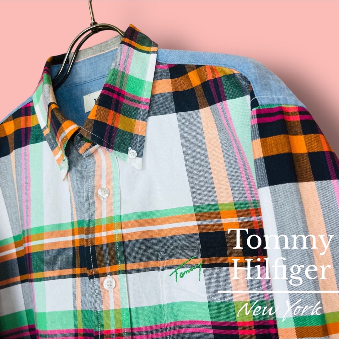 TOMMY HILFIGER(トミーヒルフィガー)の【トミー】トミーヒルフィガー シャツ 長袖 マルチカラー チェック コットン メンズのトップス(シャツ)の商品写真
