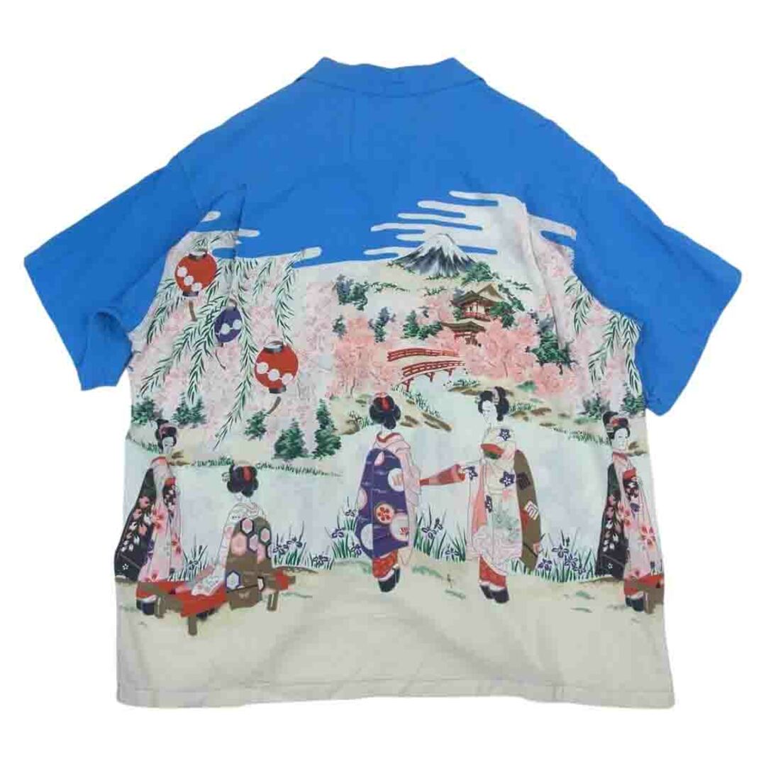 Sun Surf(サンサーフ)のSUN SURF サンサーフ SS38030 HAWAIIAN SHIRT OLD JAPANESE SCENERY ハワイアン アロハ シャツ 和柄 ブルー系 ホワイト系 M【中古】 メンズのトップス(タンクトップ)の商品写真