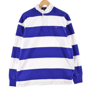 ラルフローレン(Ralph Lauren)の古着 ラルフローレン Ralph Lauren POLO RALPH LAUREN ボーダー柄 長袖 ラガーシャツ メンズL /eaa345853(ポロシャツ)